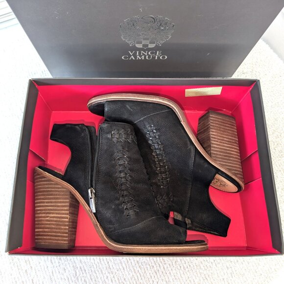 Vince Camuto Black Slingback Open-Toe Booties - Size 10M - Picture 11 of 12